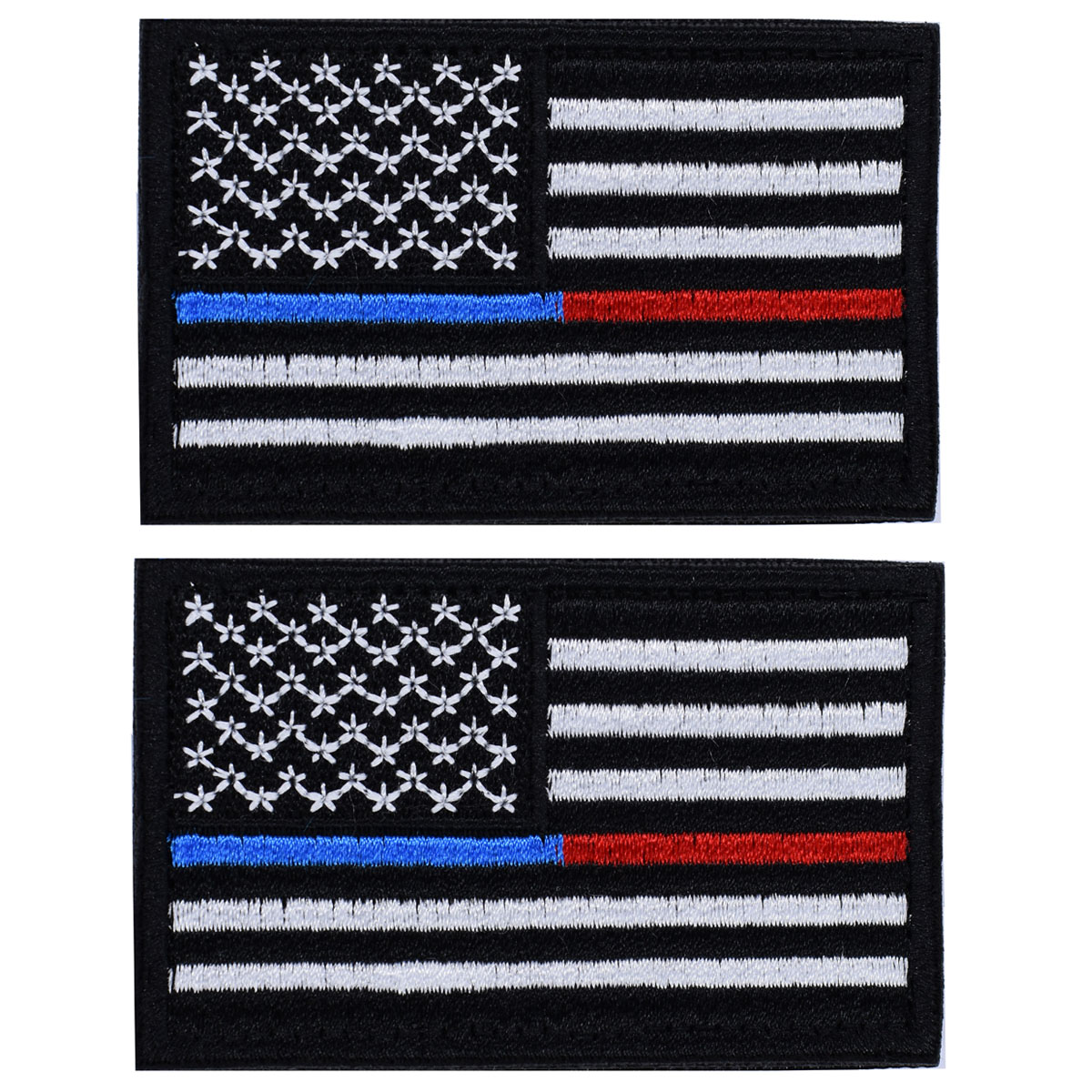 Tactical USA Flag Patch -Subdued Silver- Velcro American Flag Embroidered  Red Border US United States of America _Applique_Arts, Crafts_Prohouse